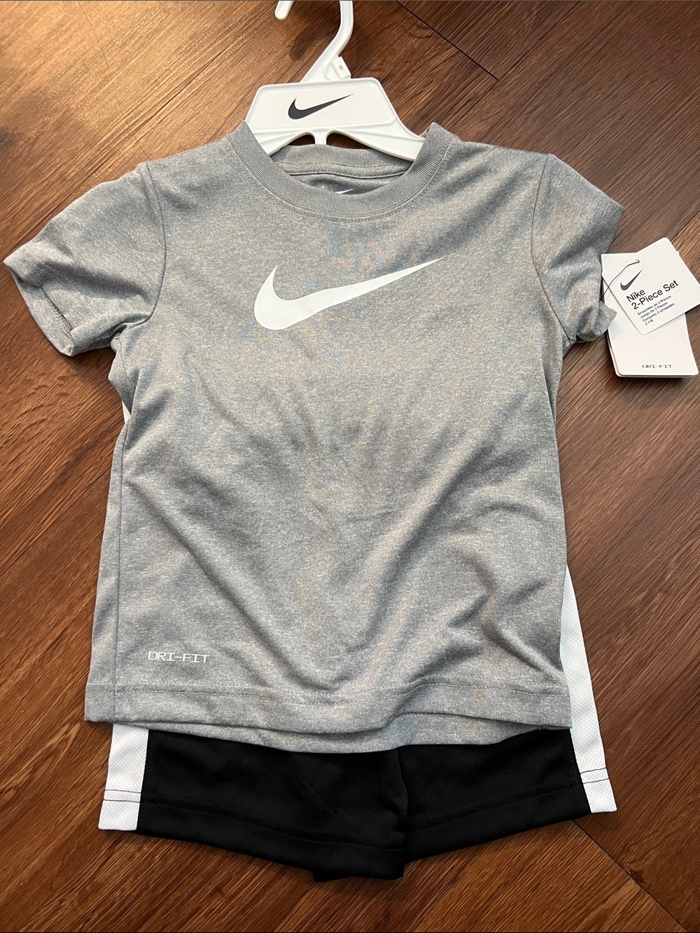 Nike Gray & boys Dri-FIT Tee and Shorts Set